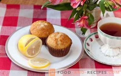 Lemon muffins - alluring flavor! Recipes for delicate lemon muffins with cream fillings, meringue and glaze